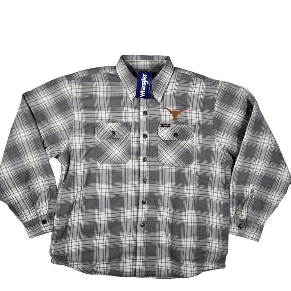 Wrangler Retro Mens Sherpa Lined Jacket Shaket Flannel‎ Texas A&M Mens XL Plaid